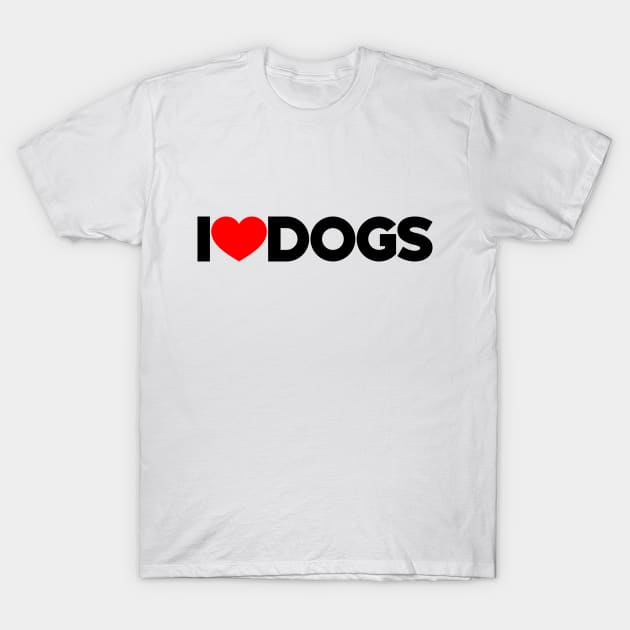 I Love Dogs Red Hearts Dog Lovers T-Shirt by Luluca Shirts